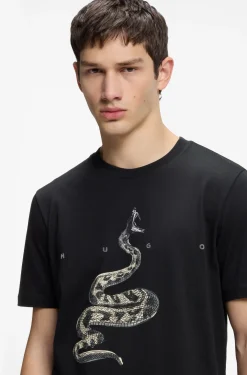 Cotton-jersey T-shirt with spaced-out logo