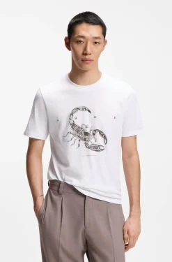 Cotton-jersey T-shirt with spaced-out logo