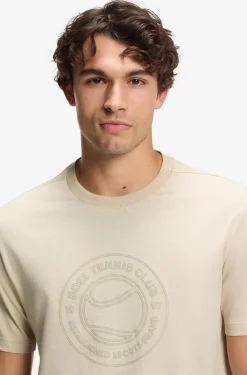 Cotton-jersey T-shirt with tennis-themed artwork