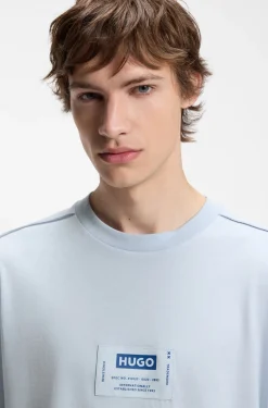 Cotton-jersey T-shirt with workwear logo label