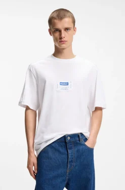 Cotton-jersey T-shirt with workwear logo label