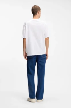 Cotton-jersey T-shirt with workwear logo label