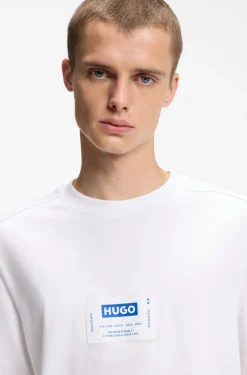 Cotton-jersey T-shirt with workwear logo label