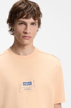 Cotton-jersey T-shirt with workwear logo label
