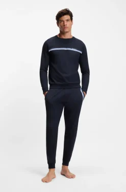 Cotton loungewear sweatshirt with chest branding