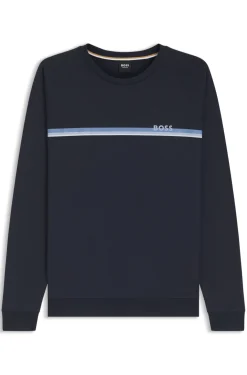 Cotton loungewear sweatshirt with chest branding