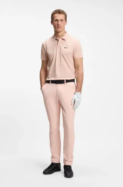 Cotton-piqué polo shirt with all-over print
