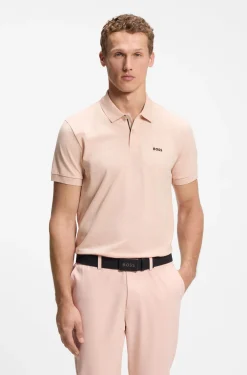 Cotton-piqué polo shirt with all-over print