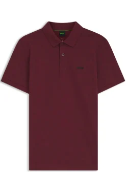 Cotton-piqué polo shirt with all-over print