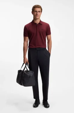 Cotton-piqué polo shirt with all-over print