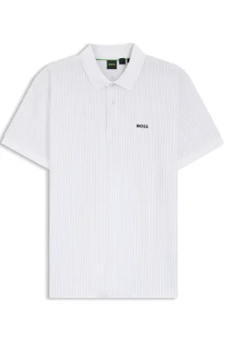 Cotton-piqué polo shirt with all-over print