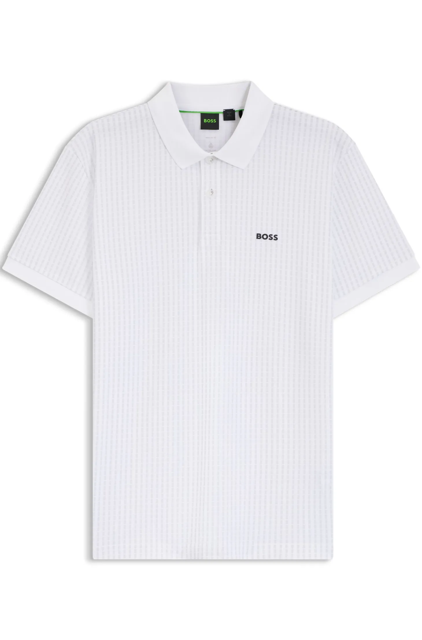 Cotton-piqué polo shirt with all-over print
