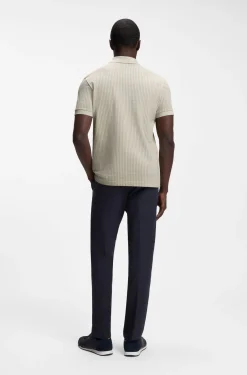 Cotton-piqué polo shirt with all-over print