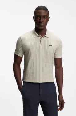 Cotton-piqué polo shirt with all-over print