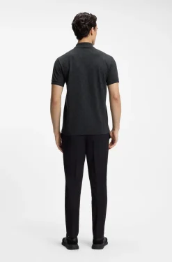 Cotton-piqué polo shirt with all-over print