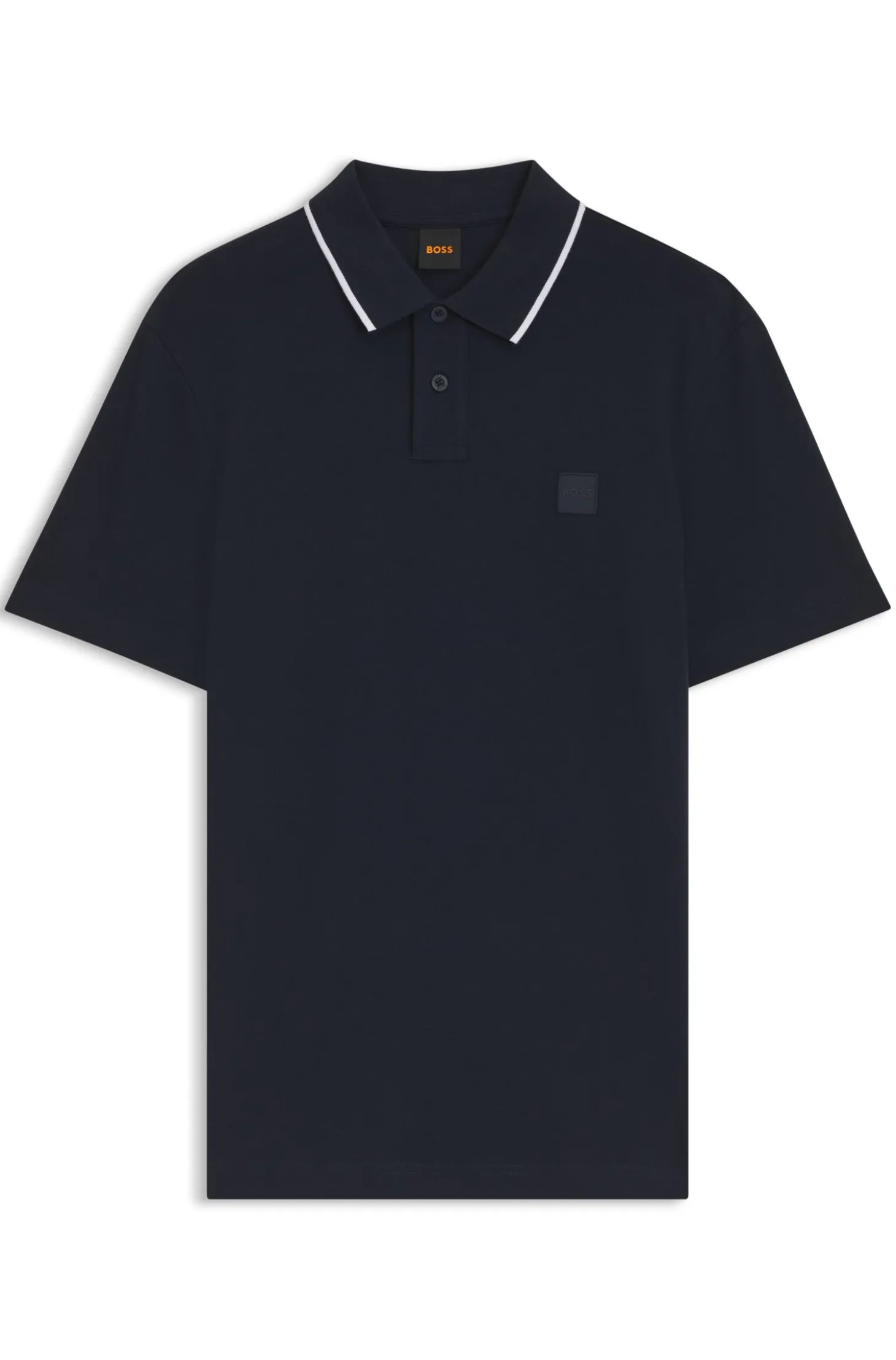 Cotton-piqué polo shirt with contrast collar stripe