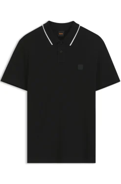 Cotton-piqué polo shirt with contrast collar stripe