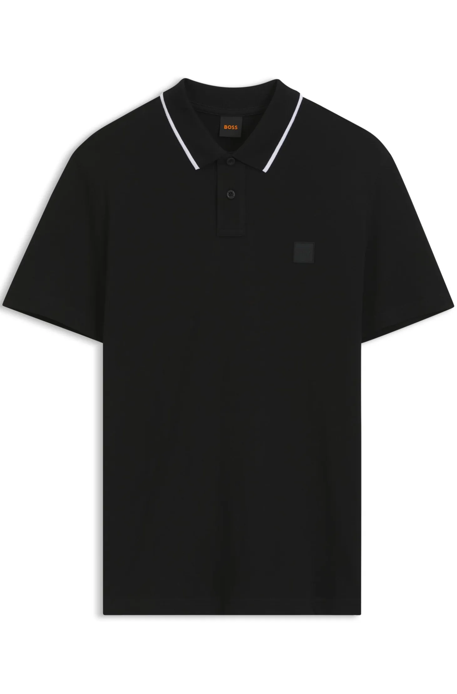 Cotton-piqué polo shirt with contrast collar stripe