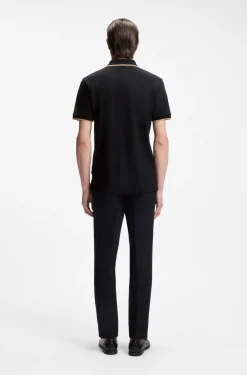 Cotton-piqué polo shirt with contrast tipping