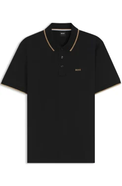 Cotton-piqué polo shirt with contrast tipping