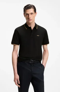 Cotton-piqué polo shirt with contrast tipping