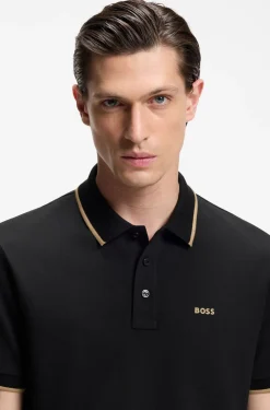 Cotton-piqué polo shirt with contrast tipping