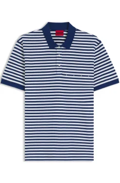 Cotton-piqué polo shirt with horizontal stripe