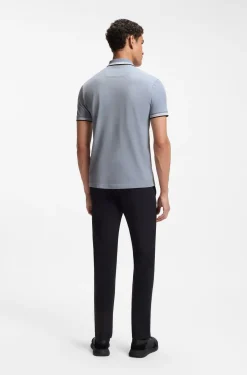 Cotton piqué polo shirt with logo details
