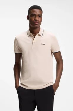 Cotton piqué polo shirt with logo details