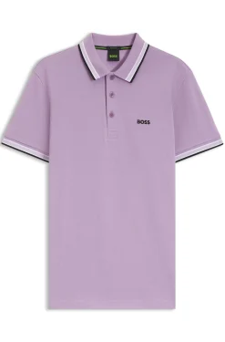 Cotton piqué polo shirt with logo details