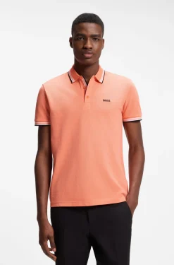 Cotton piqué polo shirt with logo details