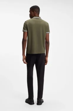 Cotton piqué polo shirt with logo details