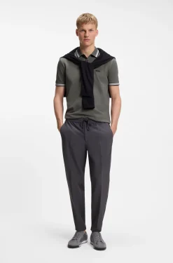 Cotton piqué polo shirt with logo details