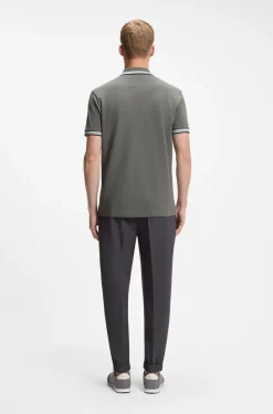 Cotton piqué polo shirt with logo details