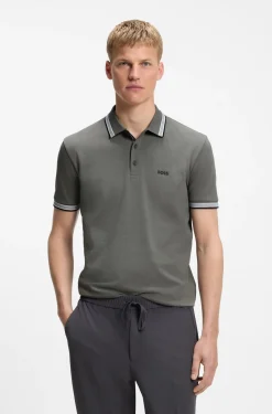 Cotton piqué polo shirt with logo details