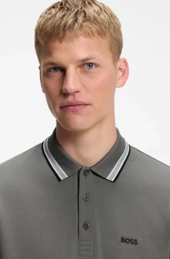 Cotton piqué polo shirt with logo details
