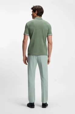 Cotton piqué polo shirt with logo details