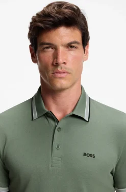 Cotton piqué polo shirt with logo details