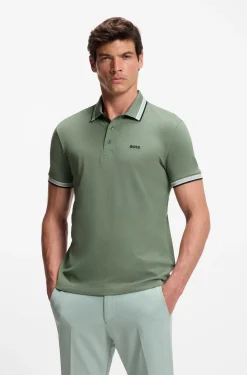 Cotton piqué polo shirt with logo details