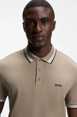 Cotton piqué polo shirt with logo details