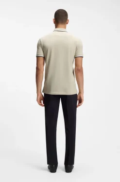 Cotton piqué polo shirt with logo details