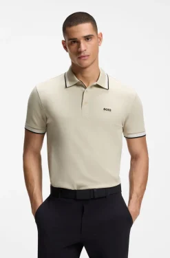 Cotton piqué polo shirt with logo details