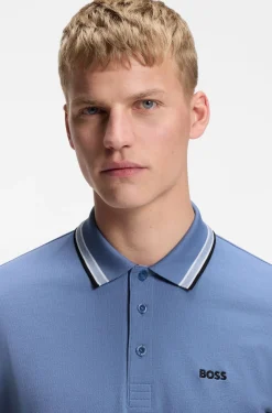 Cotton piqué polo shirt with logo details