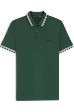 Cotton piqué polo shirt with logo details