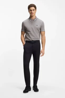 Cotton piqué polo shirt with logo details