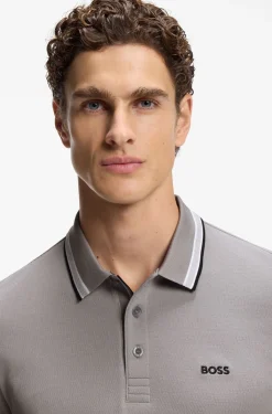 Cotton piqué polo shirt with logo details