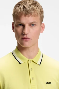 Cotton piqué polo shirt with logo details