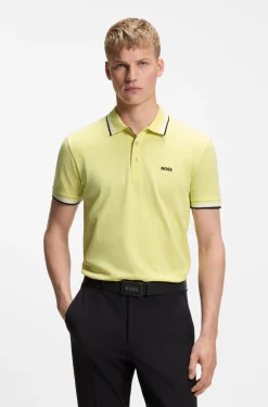 Cotton piqué polo shirt with logo details