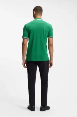 Cotton piqué polo shirt with logo details