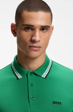 Cotton piqué polo shirt with logo details